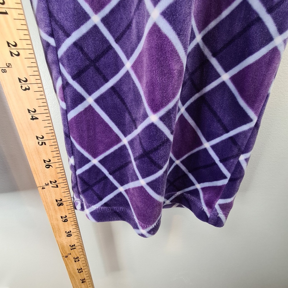 Muk Luks Womens Purple Velour Pajama Set Long Sleeve T3X Plus Size Lounge PJs - Picture 10 of 13